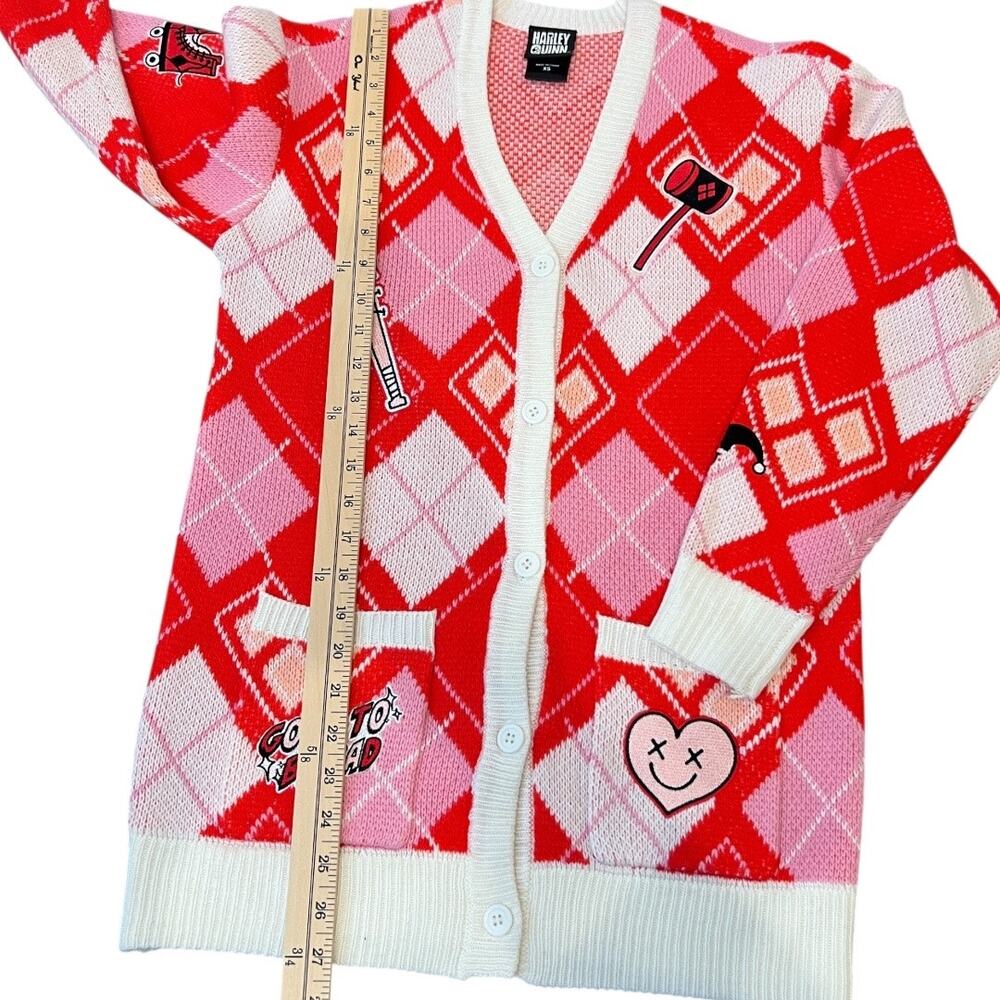 DC Comics Harley Quinn Diamond Cardigan Size XS - Picture 11 of 11